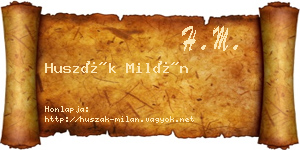 Huszák Milán névjegykártya