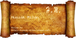 Huszák Milán névjegykártya