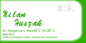 milan huszak business card